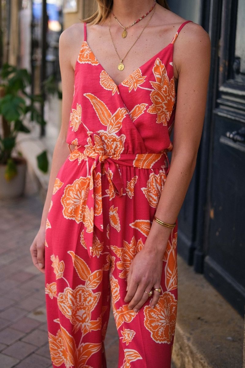 Combinaison Wilderose, couleur fuschia et orange, marque Grace & Mila