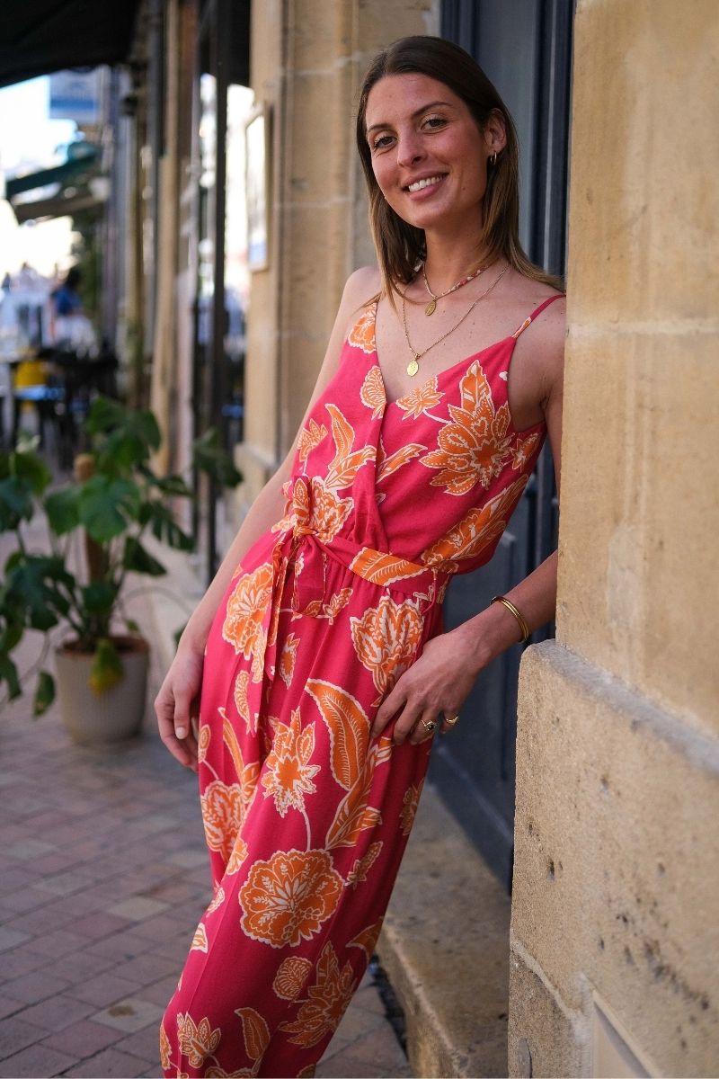Combinaison Wilderose, couleur fuschia et orange, marque Grace & Mila