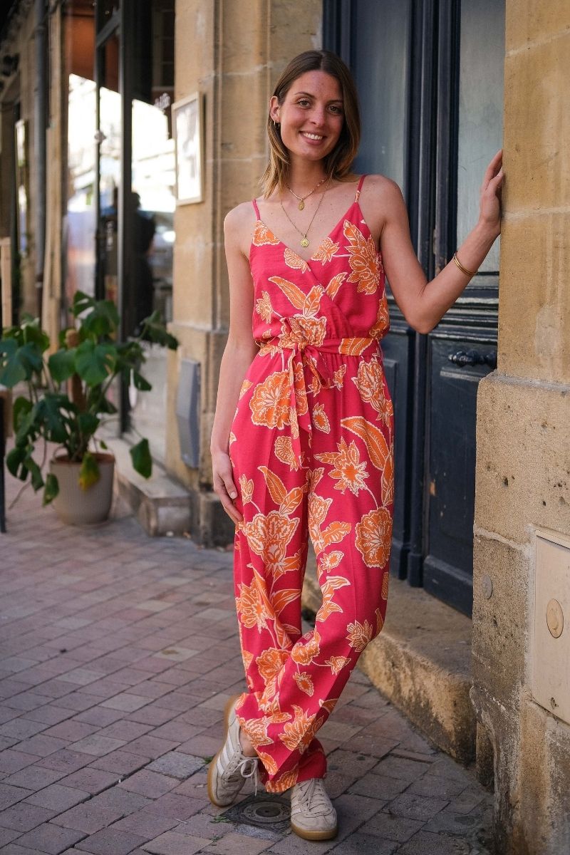 Combinaison Wilderose, couleur fuschia et orange, marque Grace & Mila