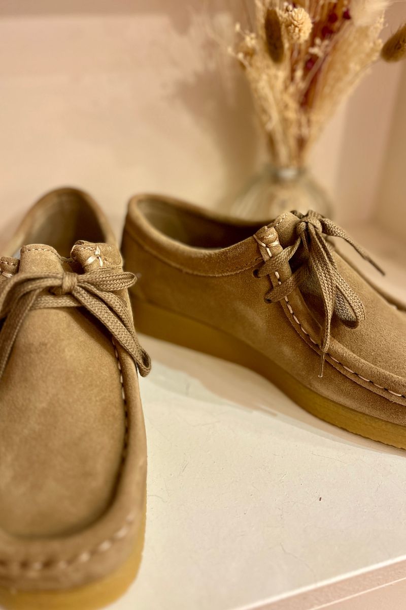 Derbies Clarisse, couleur taupe, matière cuir