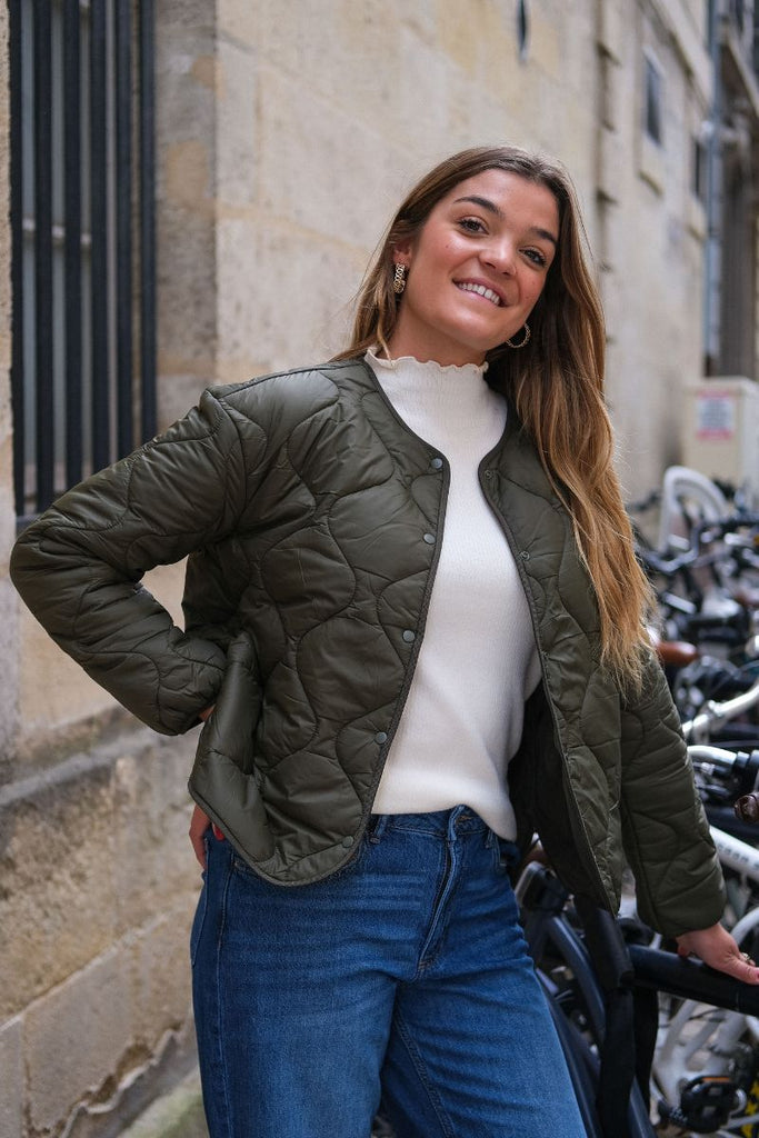 Doudoune Vidune, couleur vert, marque Vila