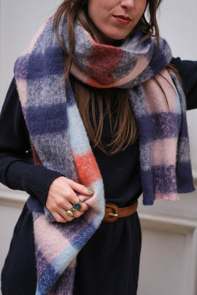 Echarpe Ialaja, couleur bleu, marque Ichi