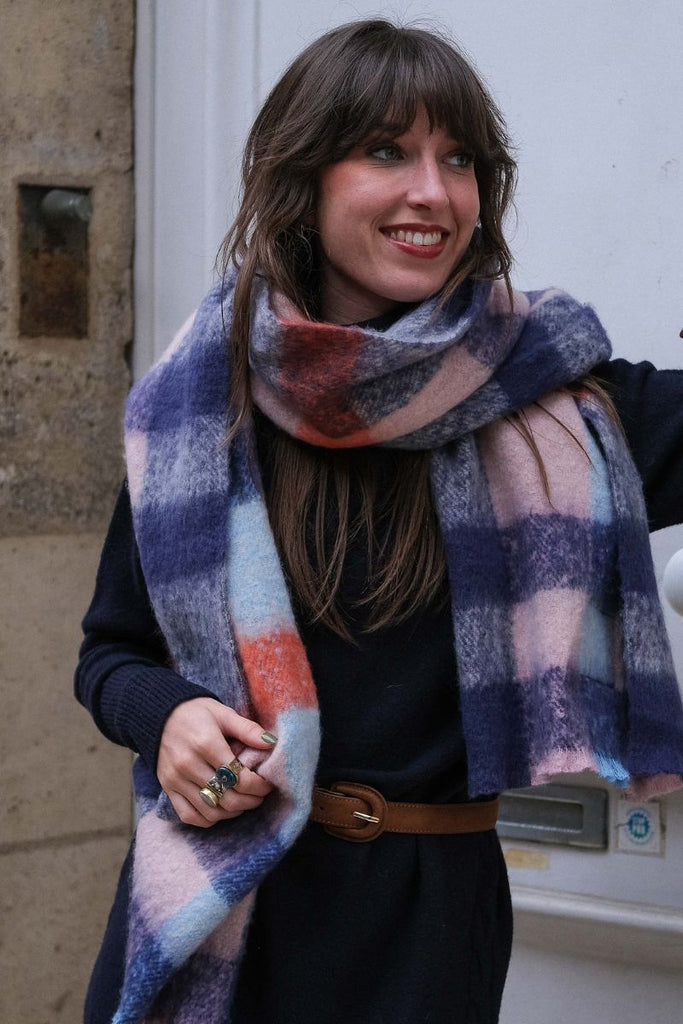 Echarpe Ialaja, couleur bleu, marque Ichi