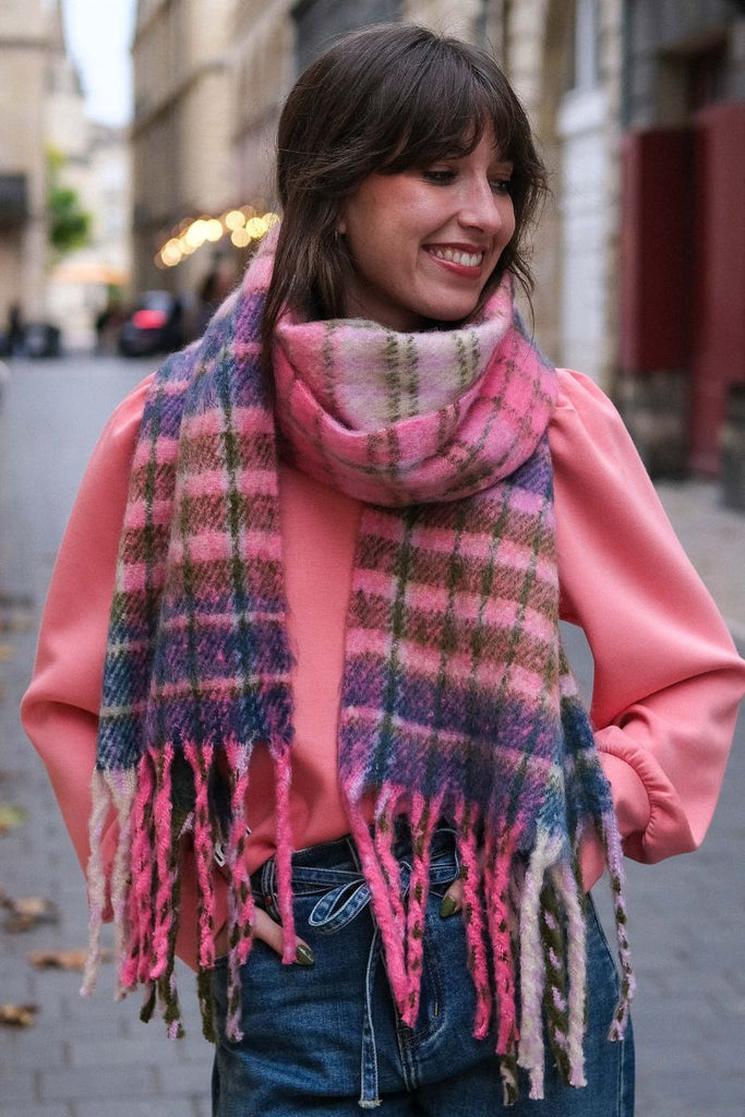 Echarpe Ialaya, couleur rose, marque Ichi