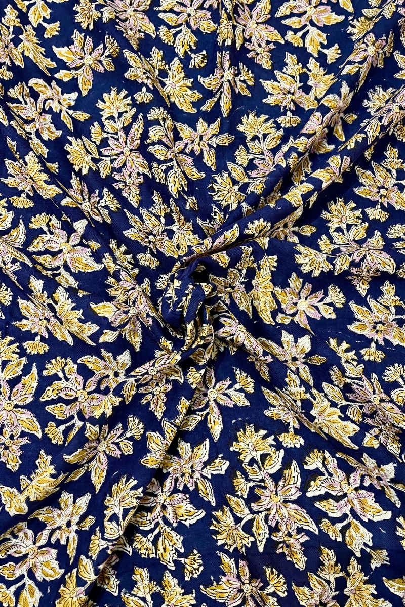 Foulard Bonheur, couleur marine, matière coton