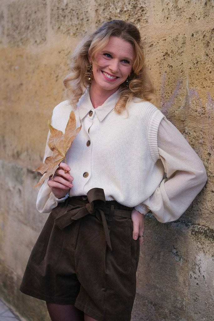 Gilet Bisou, marque Garance, couleur écru