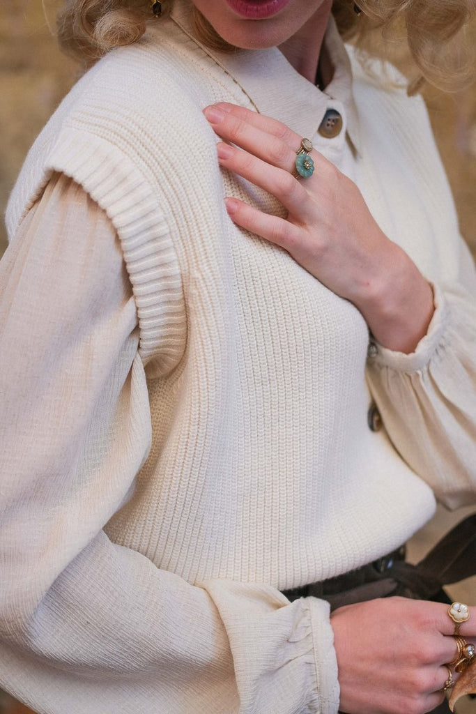 Gilet Bisou, marque Garance, couleur écru