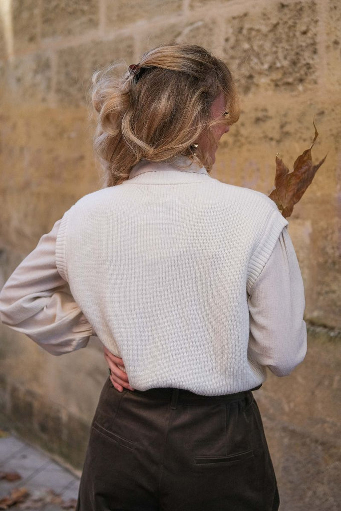 Gilet Bisou, marque Garance, couleur écru