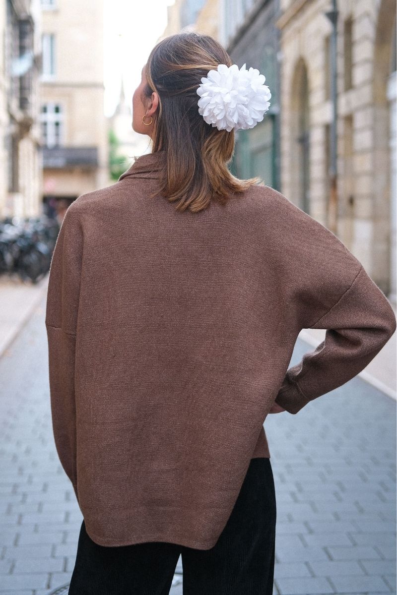 Gilet Camelia, couleur chocolat, marque Orfeo