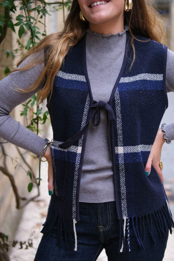 Gilet Ihfonzia, couleur marine, marque Ichi