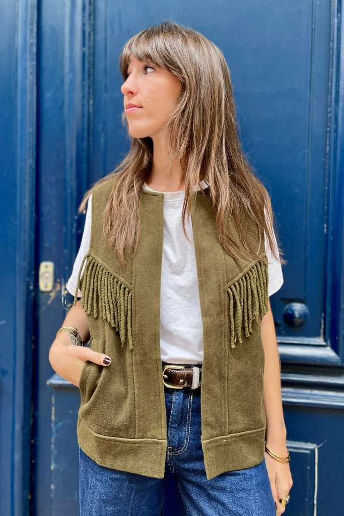 Gilet Lee, couleur kaki, marque Rue Mazarine, sans manches