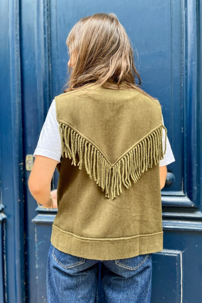 Gilet Lee, couleur kaki, marque Rue Mazarine, sans manches