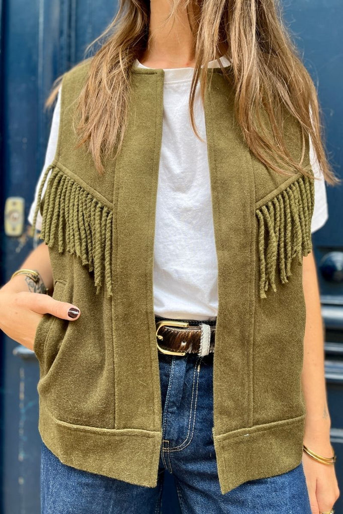 Gilet Lee, couleur kaki, marque Rue Mazarine, sans manches