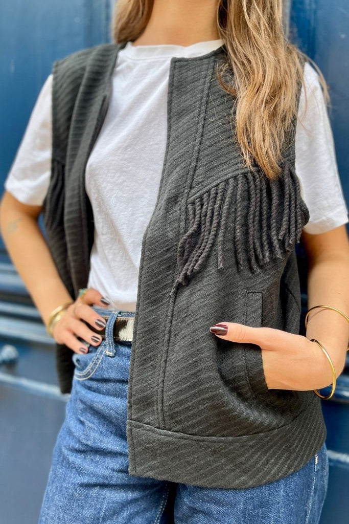 Gilet Lee, couleur noir, marque Rue Mazarine, gilet sans manches