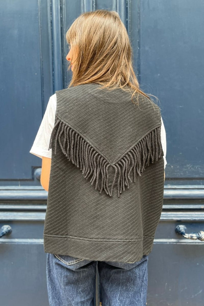 Gilet Lee, couleur noir, marque Rue Mazarine, gilet sans manches