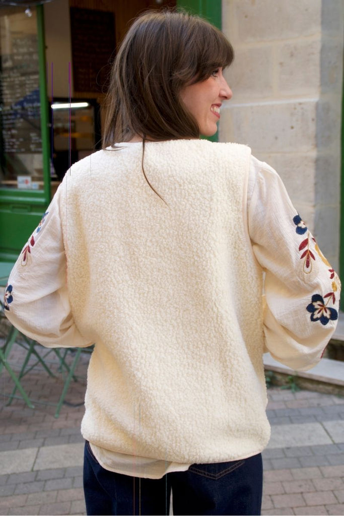 Gilet Lucien, couleur écru, marque Marie Ile de Ré