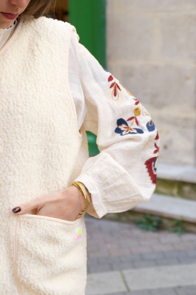 Gilet Lucien, couleur écru, marque Marie Ile de Ré