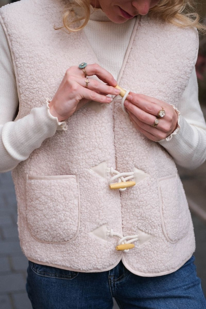 Gilet Polette, couleur écru, marque Garance