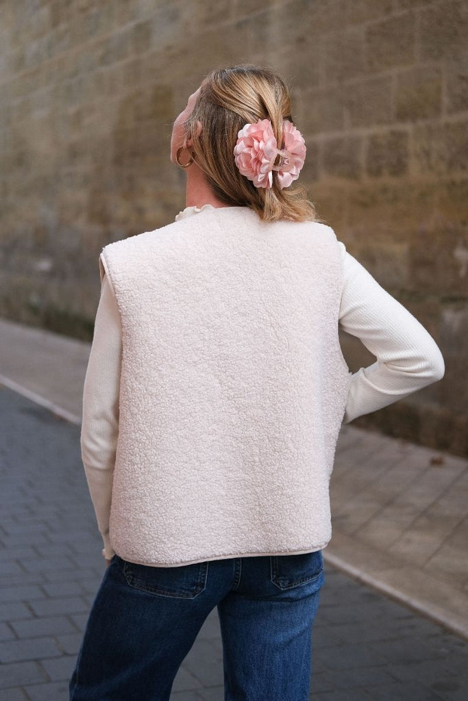 Gilet Polette, couleur écru, marque Garance