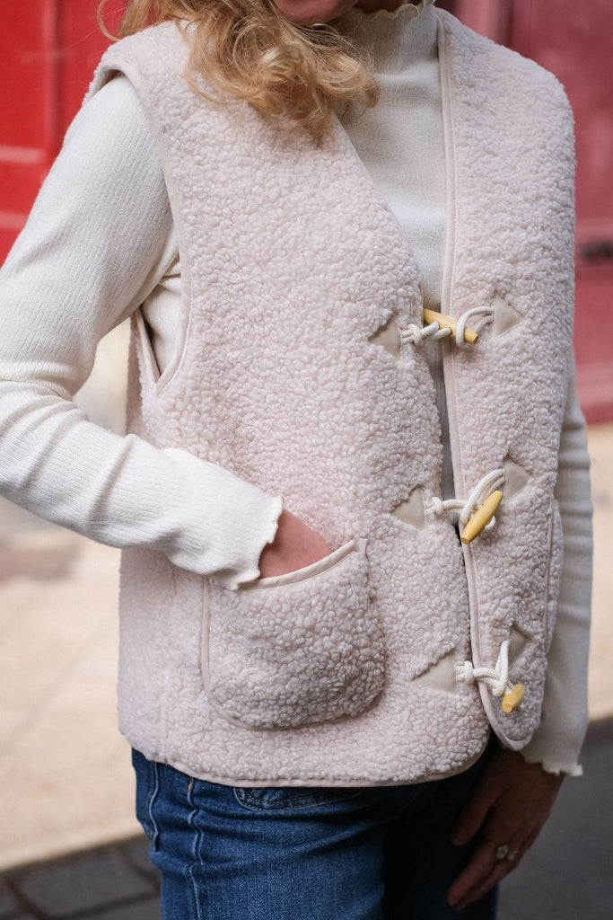 Gilet Polette, couleur écru, marque Garance