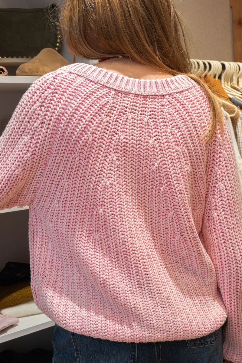 Gilet Sabine, couleur rose pâle, marque Orfeo, manches longues