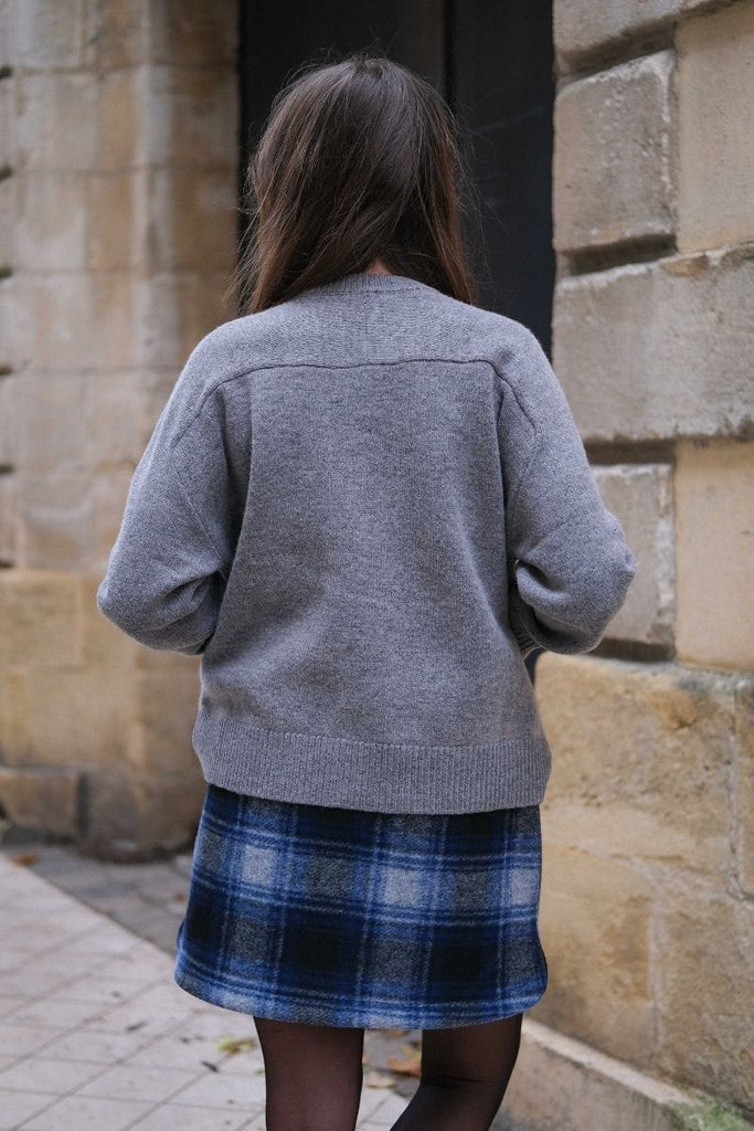 Gilet Sanson, couleur gris, marque Grace & Mila, matière 70% Laine