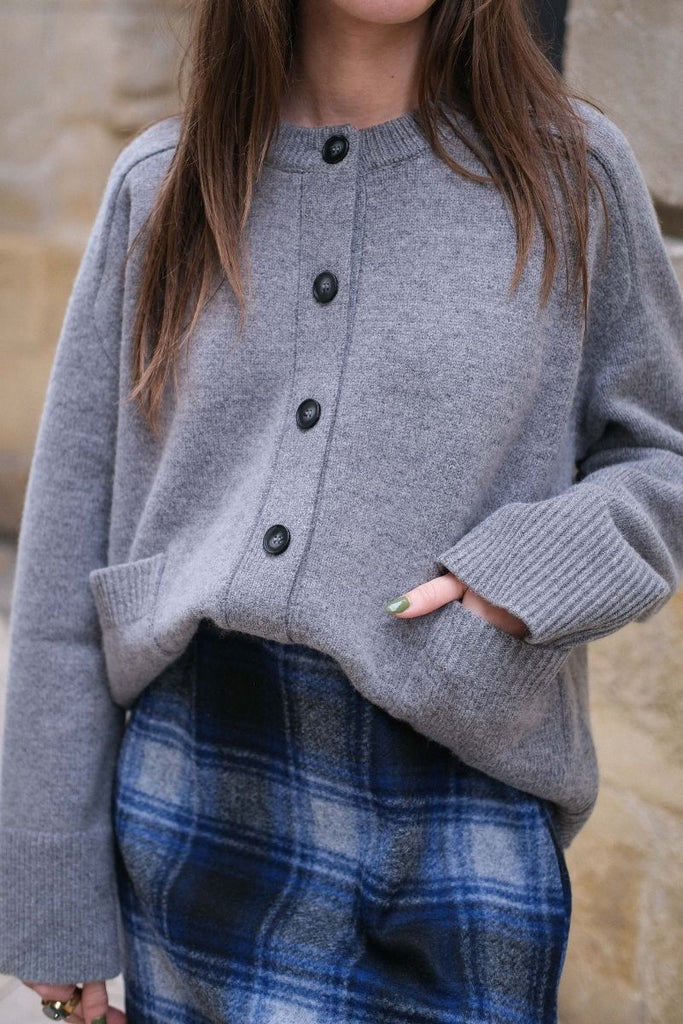 Gilet Sanson, couleur gris, marque Grace & Mila, matière 70% Laine