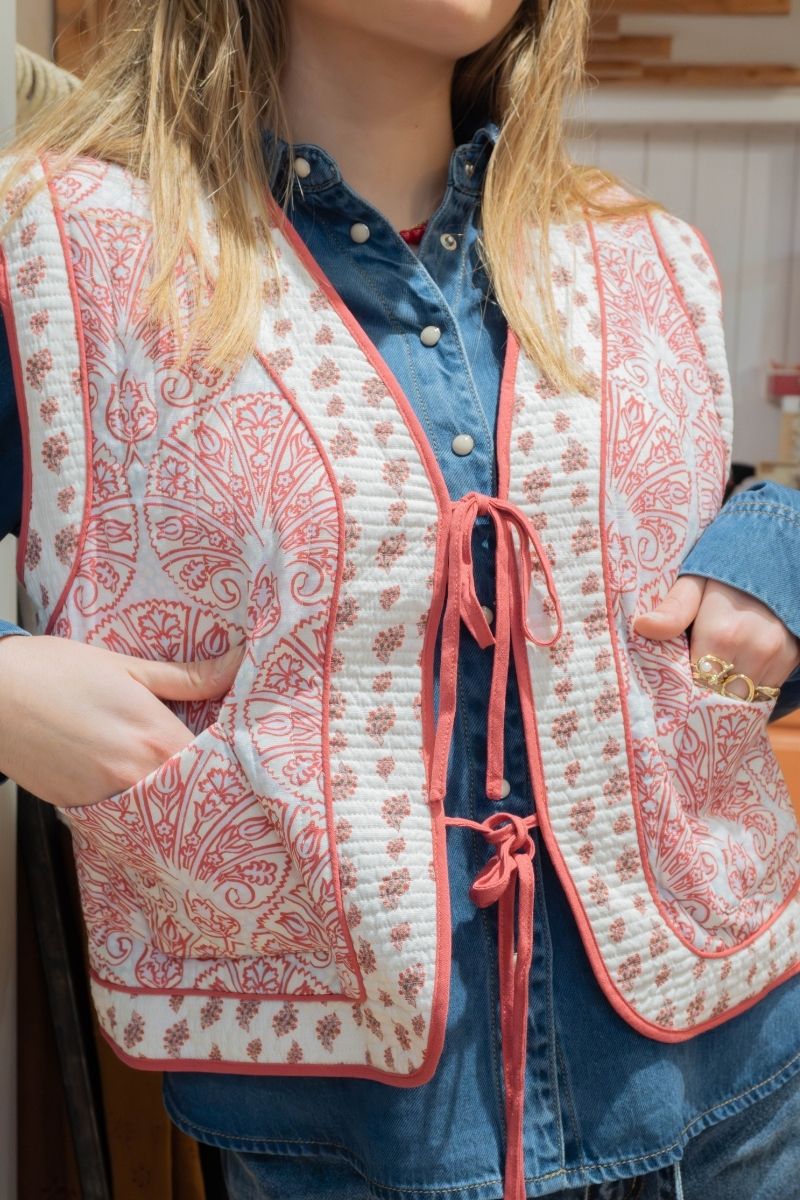 Gilet Videlphine, couleur rose, sans manches, marque Vila