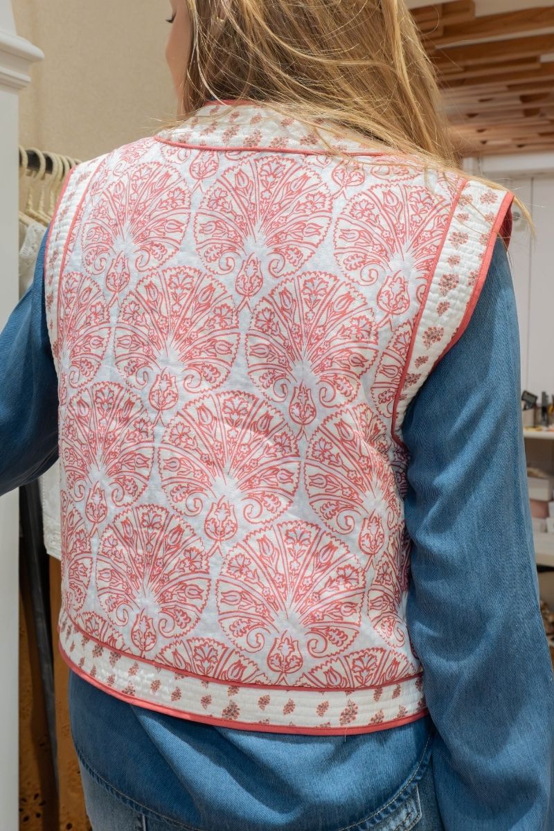 Gilet Videlphine, couleur rose, sans manches, marque Vila