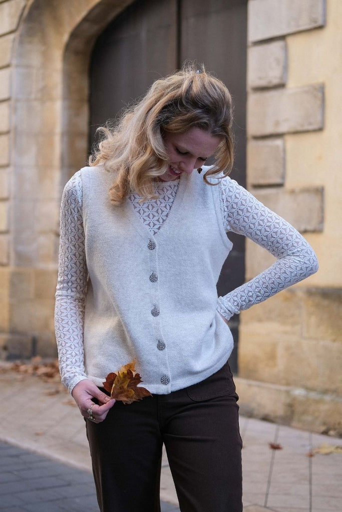 Gilet Vilyla, couleur écru, marque Vila