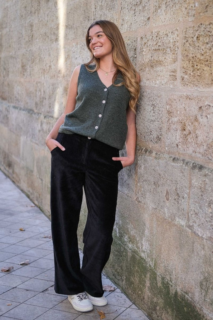 Gilet Vilyla, couleur vert, marque Vila