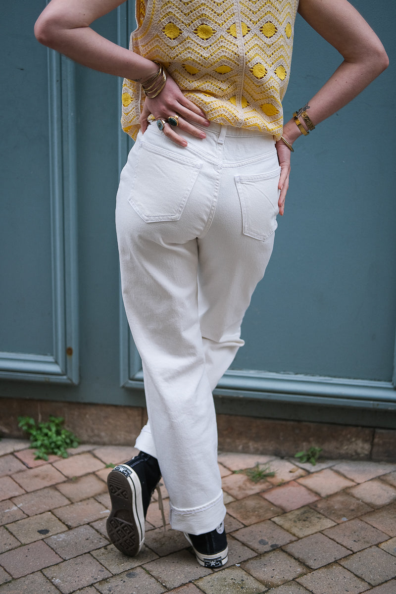 Jean Vikelly, couleur blanc, marque Vila, coupe droite