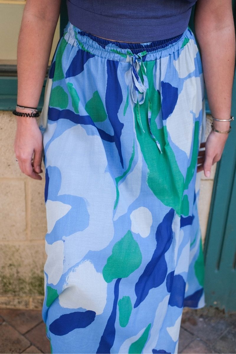 Jupe Sargasso, couleur vert et bleu, marque Frnch