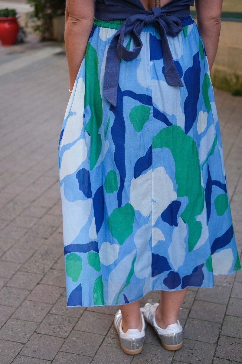 Jupe Sargasso, couleur vert et bleu, marque Frnch