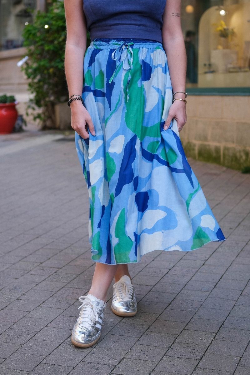 Jupe Sargasso, couleur vert et bleu, marque Frnch