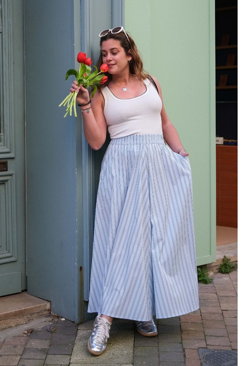 Jupe Vivalencia, couleur : bleu, marque Vila