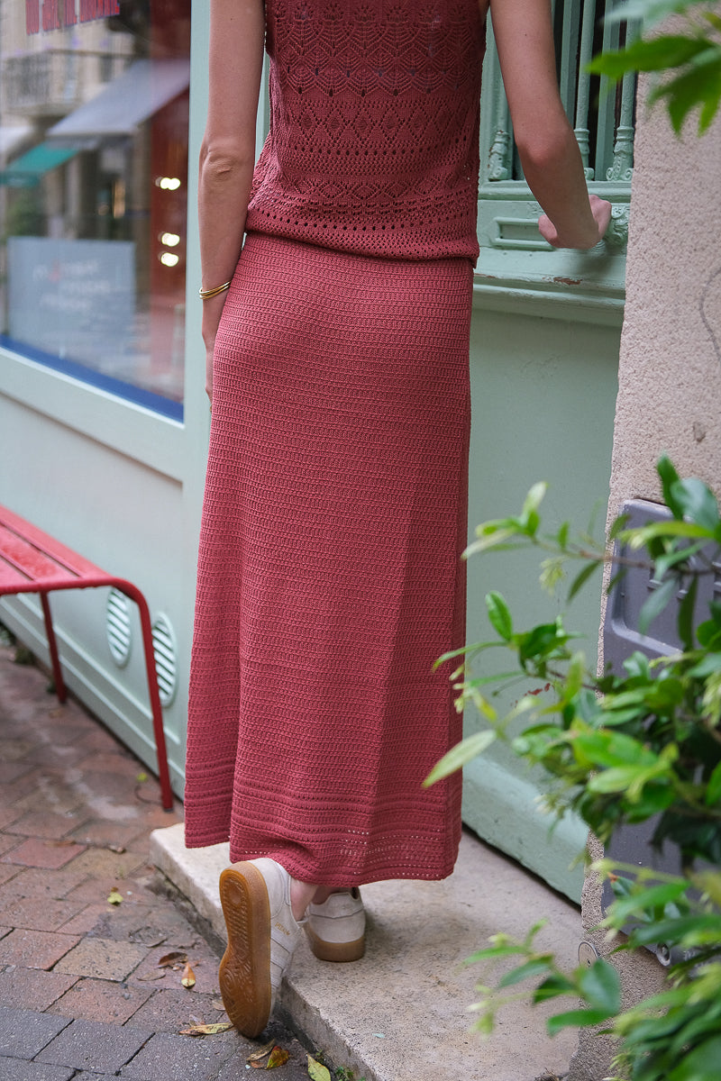 Jupe Jeanne, couleur terracotta, marque See U Soon