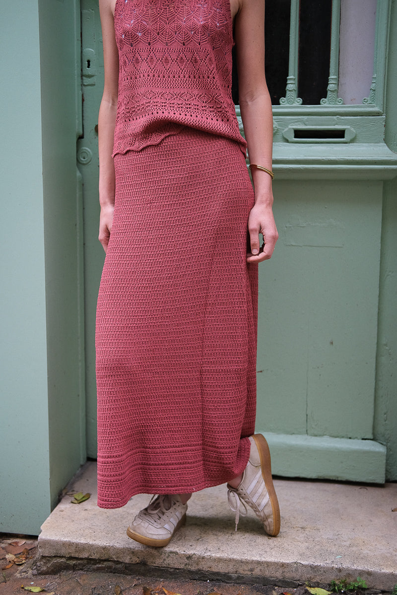 Jupe Jeanne, couleur terracotta, marque See U Soon