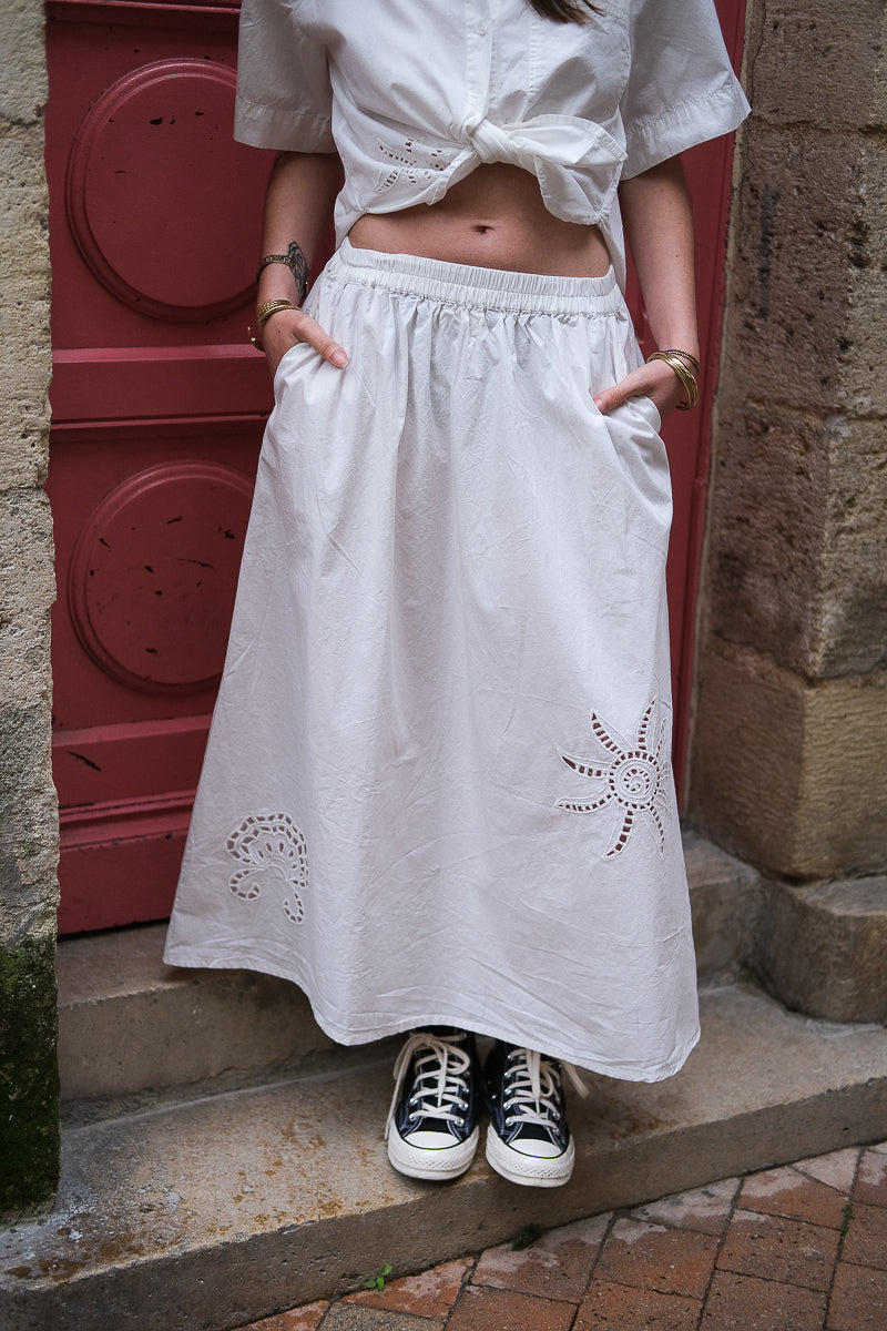 Jupe Vilayki, couleur blanc, marque Vila, taille élastique
