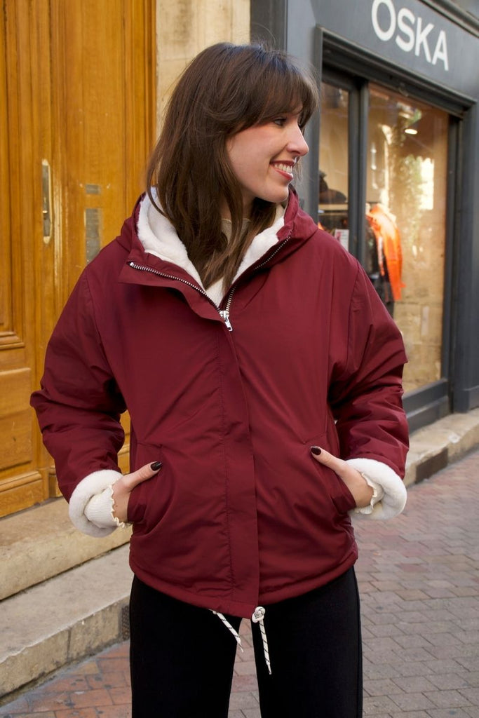 Manteau Guzmania, couleur bordeaux, marque Laure + Max