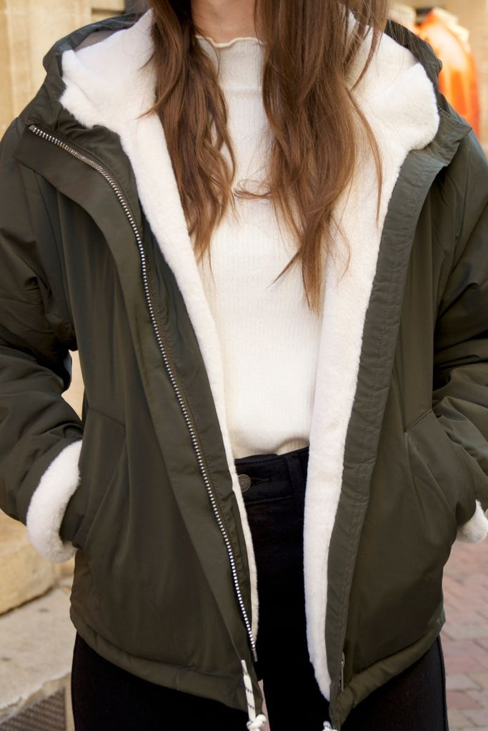 Manteau Guzmania, couleur kaki, marque Laure + Max
