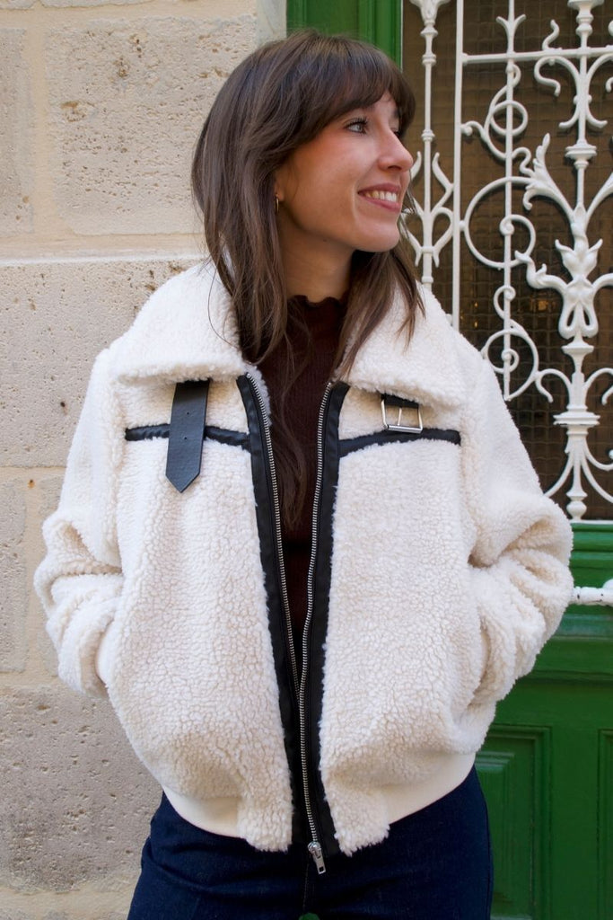 Manteau Vitedina, couleur ecru, marque Vila