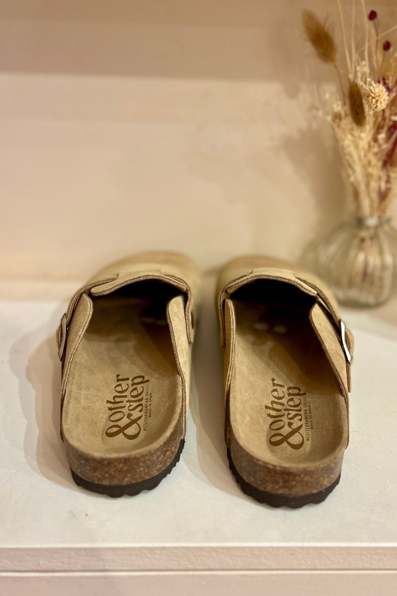 Mules Ariana, couleur beige, matière cuir