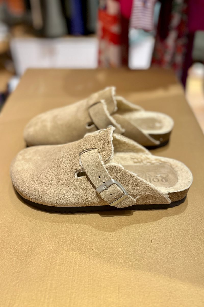 Mules Juliette, couleur taupe, marque An Other Step, matière extérieure cuir