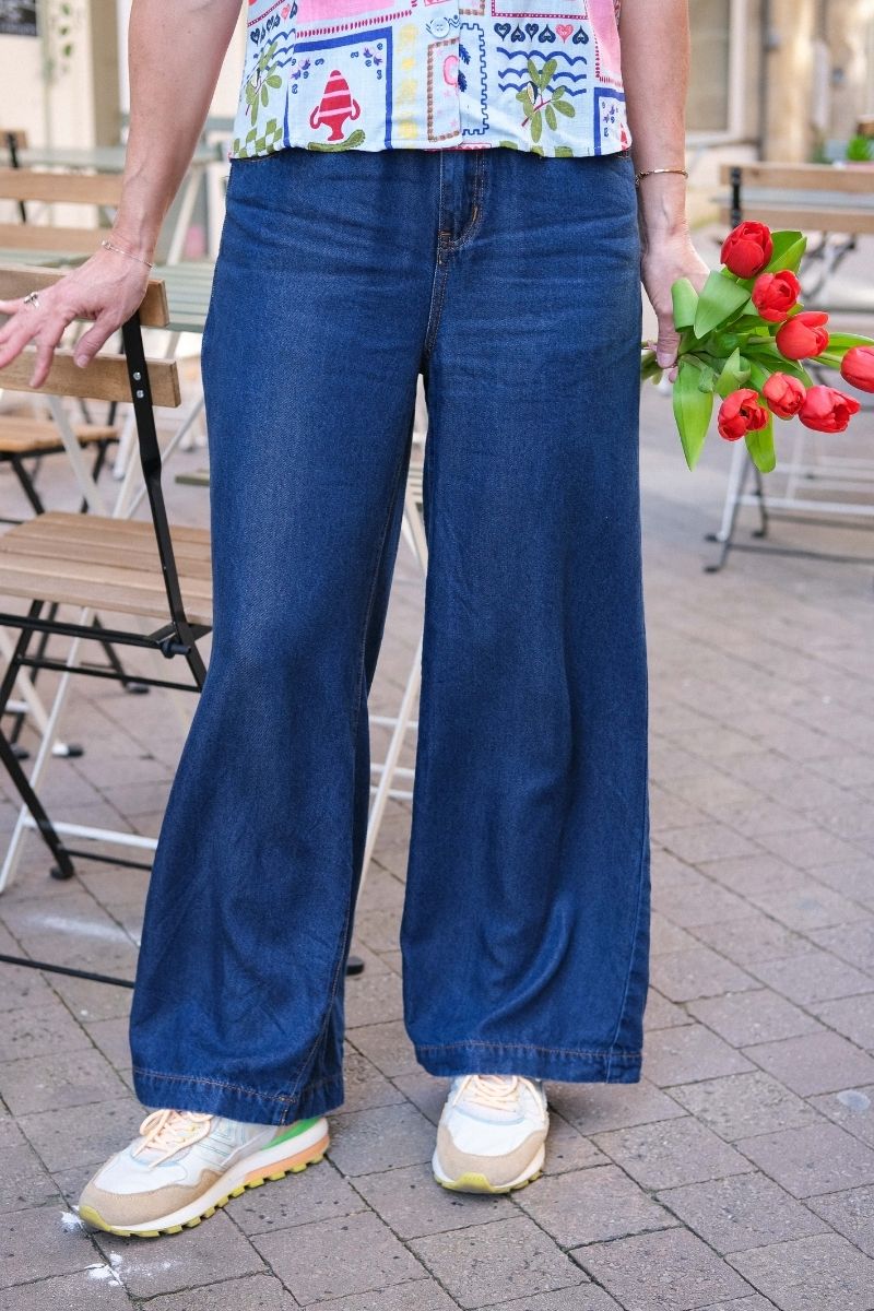 Pantalon Lusitania, couleur bleu foncé, marque Frnch
