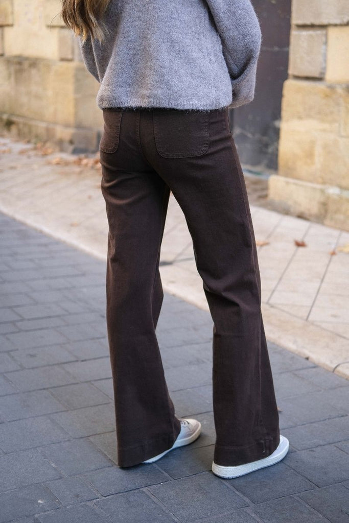 Pantalon Elena, couleur chocolat, marque Oraije