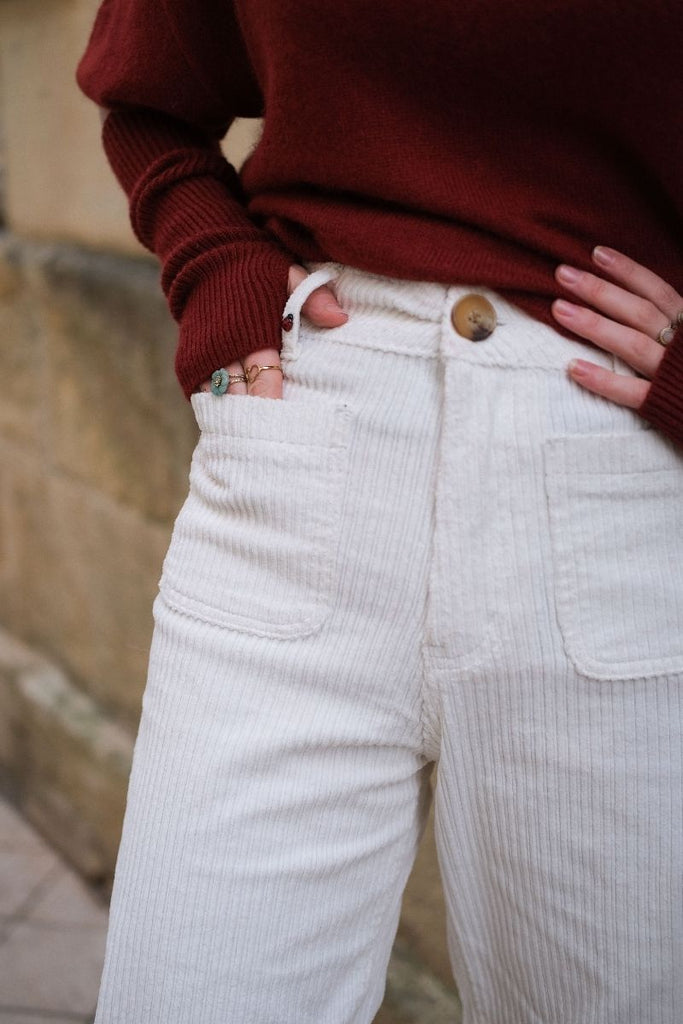 Pantalon Fauve, couleur écru, marque F.A.M