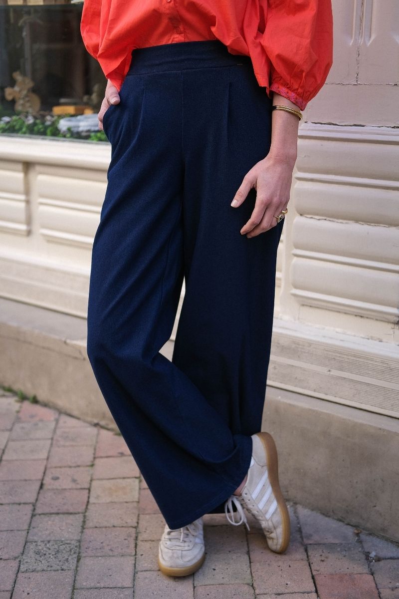 Pantalon Ihkate, couleur bleu foncé, marque Ichi