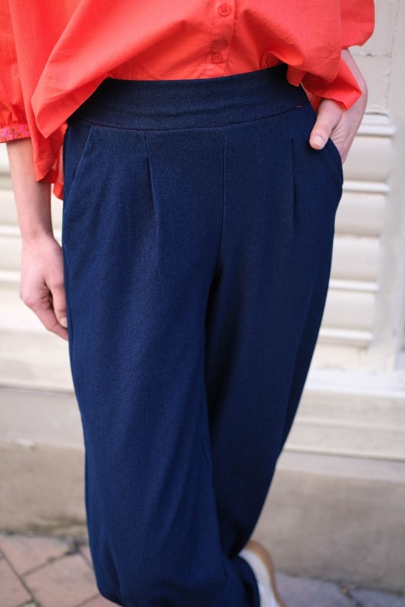 Pantalon Ihkate, couleur bleu foncé, marque Ichi