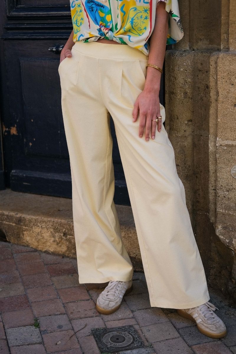 Pantalon Ihkate, couleur crème, marque Ichi